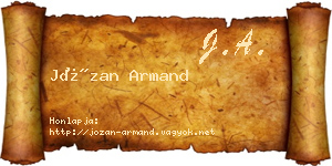 Józan Armand névjegykártya